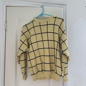 Vintage Yellow Checkered Sweater